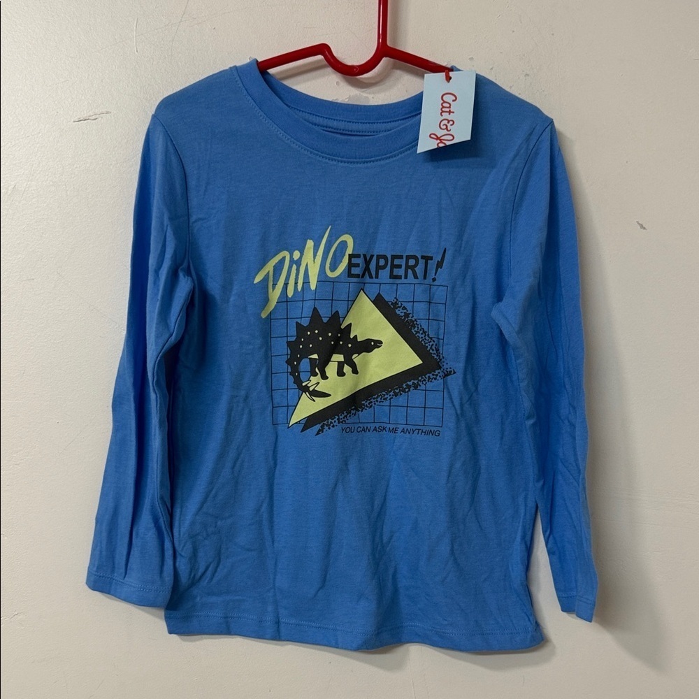 Cat & Jack Blue Dino Expert Kids Shirt